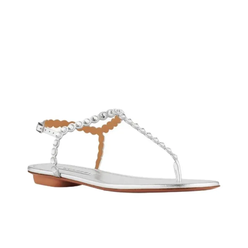 AQUAZZURA Tequila Strap Sandals Women's Silver-2