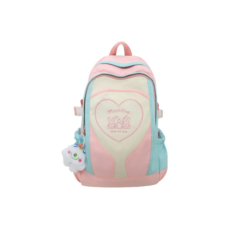 URBAN FOREST Nylon Backpack Unisex Purple/Pink/Black/Blue/Green-5