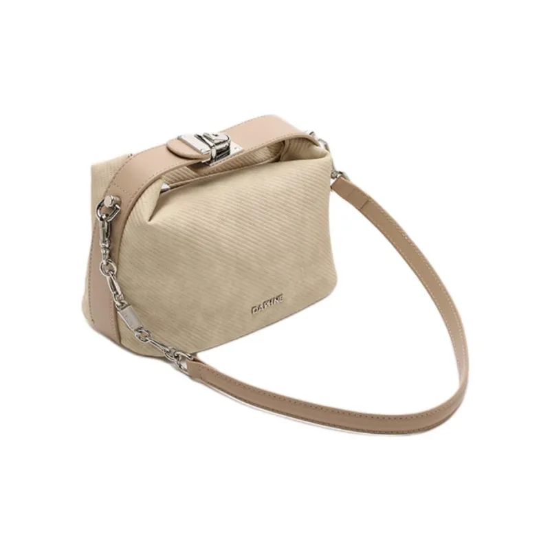 DAPHNE PU, Textile Mixture Shoulder Bag Women's Apricot-2