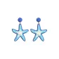Blue Starfish Stud Earrings, 1 Pair