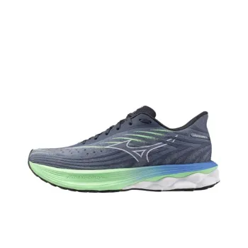 Mizuno WAVE SKYRISE 6 Cushioning, Slip Resistant, And Breathable Low Top Running Shoes Men's Gray Green Blue