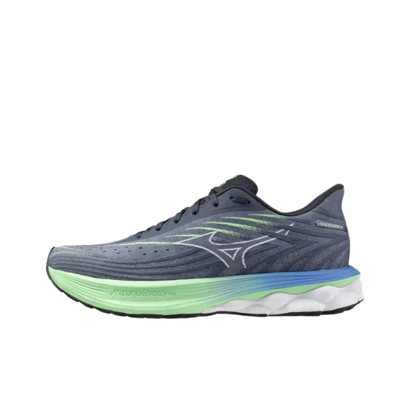 Mizuno WAVE SKYRISE 6 Cushioning, Slip Resistant, And Breathable Low Top Running Shoes Men's Gray Green Blue-0