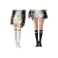 White over-The-Knee Socks *2+Black Calf Socks *2