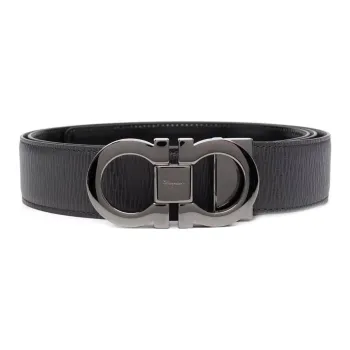 FERRAGAMO Cow Leather Belts Men's Width 3.5cm