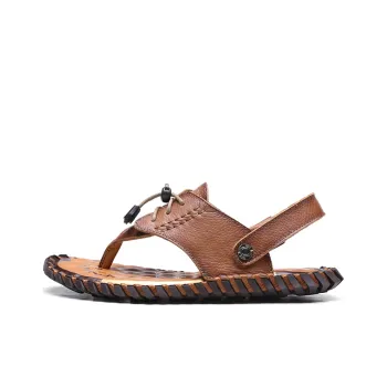 AMICNIEGD Beach Sandals Men Light Brown/Dark Brown/Khaki