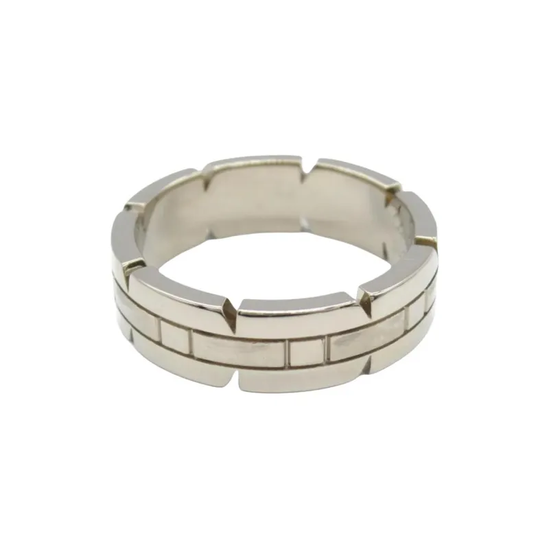 Cartier 2010s 18K White Gold Tank Française Ring-2