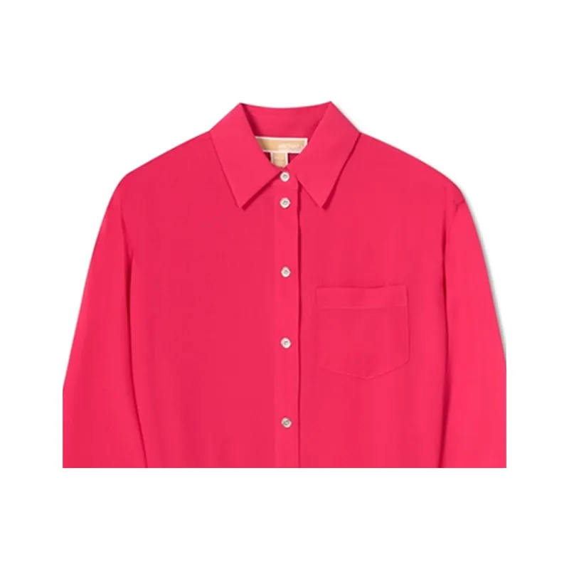 MICHAEL KORS SS25 Long Sleeved Dress Women's Dragon Fruit Red-1