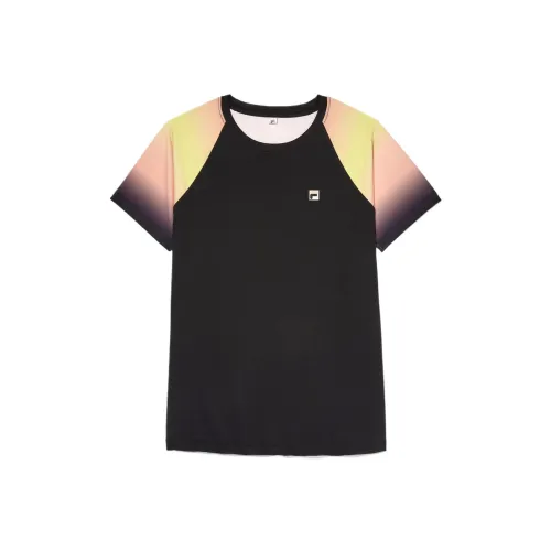 FILA FUSION BACKSPIN SHORT SLEEVE TOP Tennis Top Women's Black Sunset 990