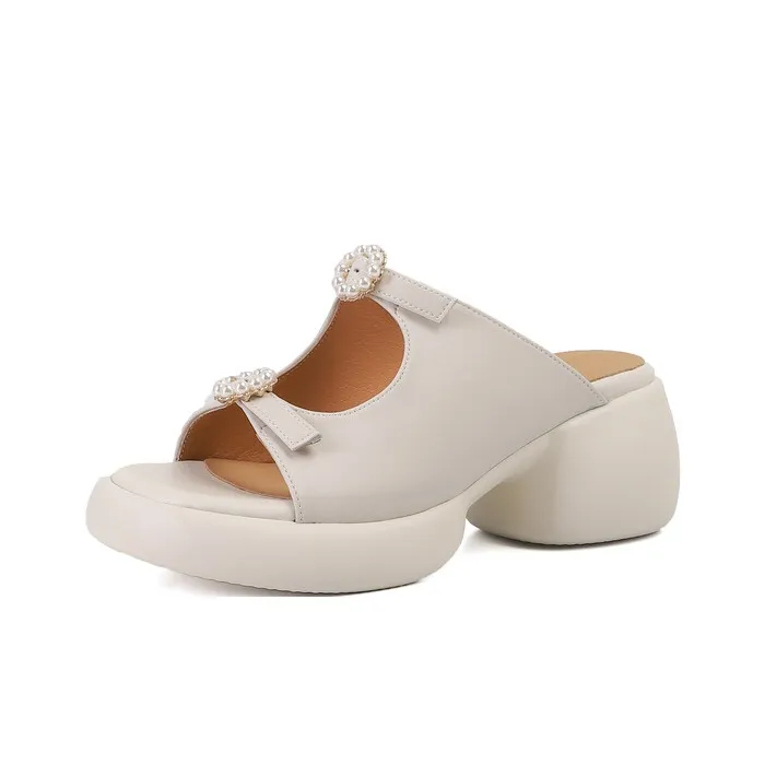 Su Yanjiao Rubber Foam Outsole Quiet Slip Resistant Cushioning Slide Slippers Women's-2