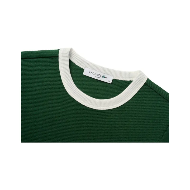 LACOSTE Regular T-Shirt Women's Green/White-3
