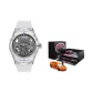 Transparent Case Black Dial White Rubber Strap-New Arrival Model Car Box