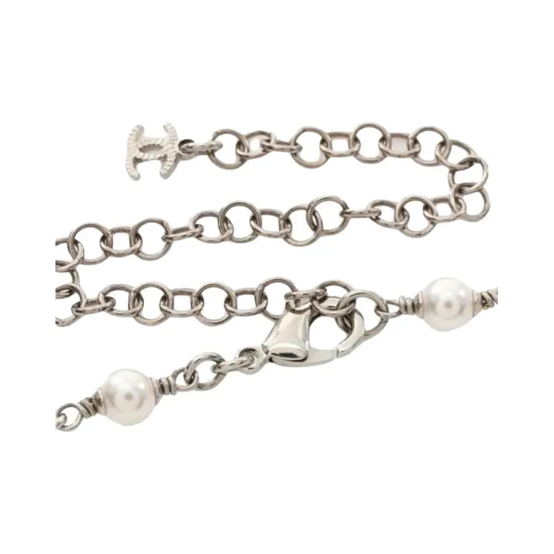 CHANEL 1986 1988 Faux pearl Chain Necklace-2