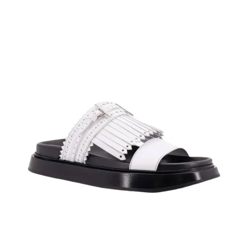 Alexander McQueen Slide Slippers Women's Black White-1