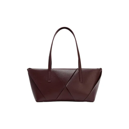ZARA Polyurethane Handbag Medium Size Women's Red