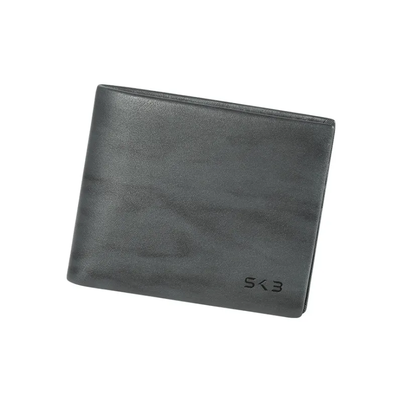 Sharkborough Top Grain Cow Leather Wallet Regular Men's Gray Green-3