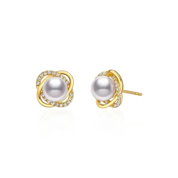 Luxury Beads Pearl Stud Earrings Women's