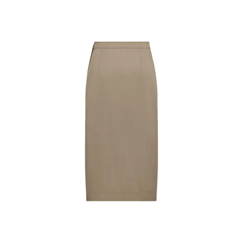DIOR Casual Long Skirt Women's Olive-1