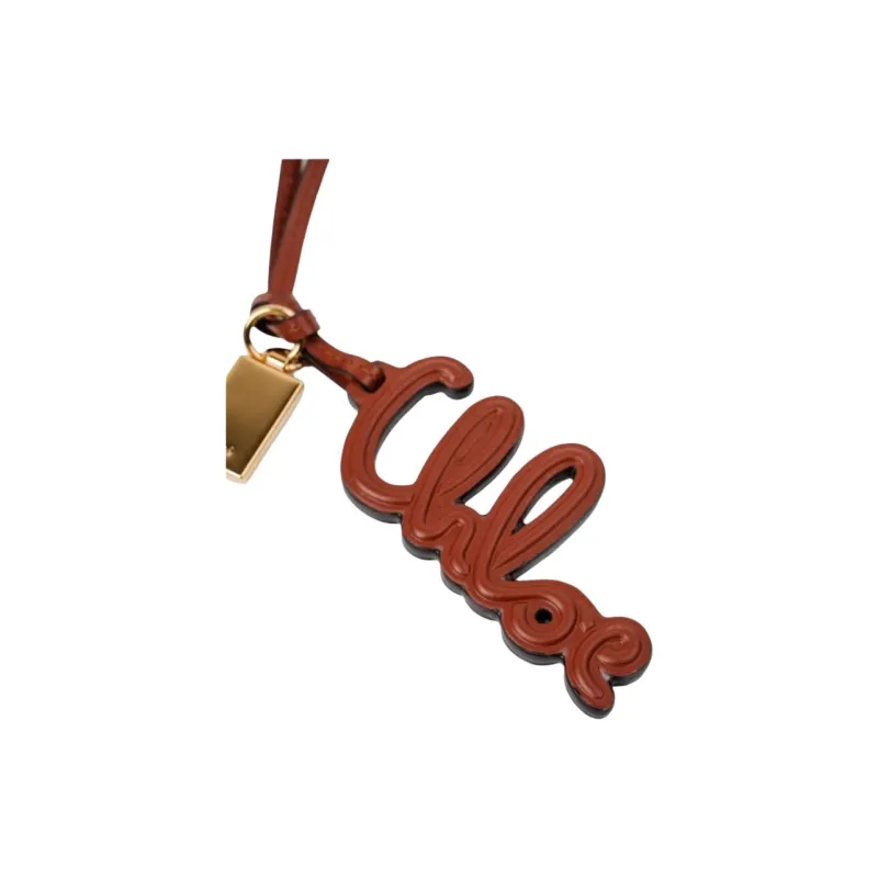 Chloe Calfskin, Cow Leather, Leather Pendants Unisex Tan-1