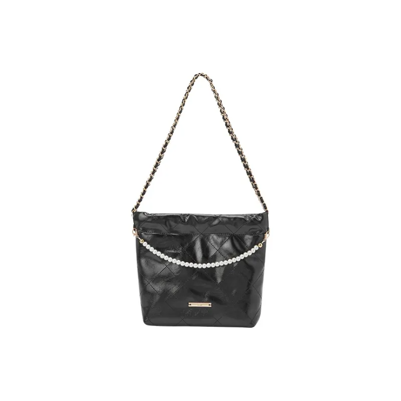 SEM/R Synthetic Leather Crossbody Bag Medium Size Women's Dream Pink/Smoky Silver/Black-6