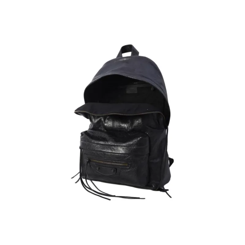 Balenciaga Le City Lambskin Backpack Unisex Black-2