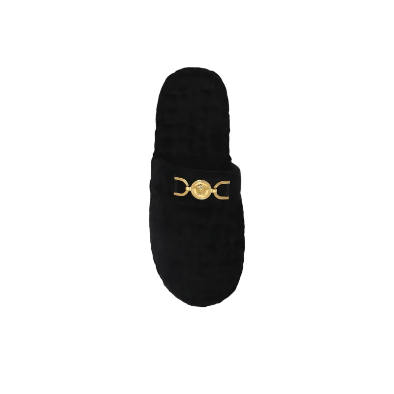 VERSACE Rubber Sole Closed Toe Slippers Men's Black-4