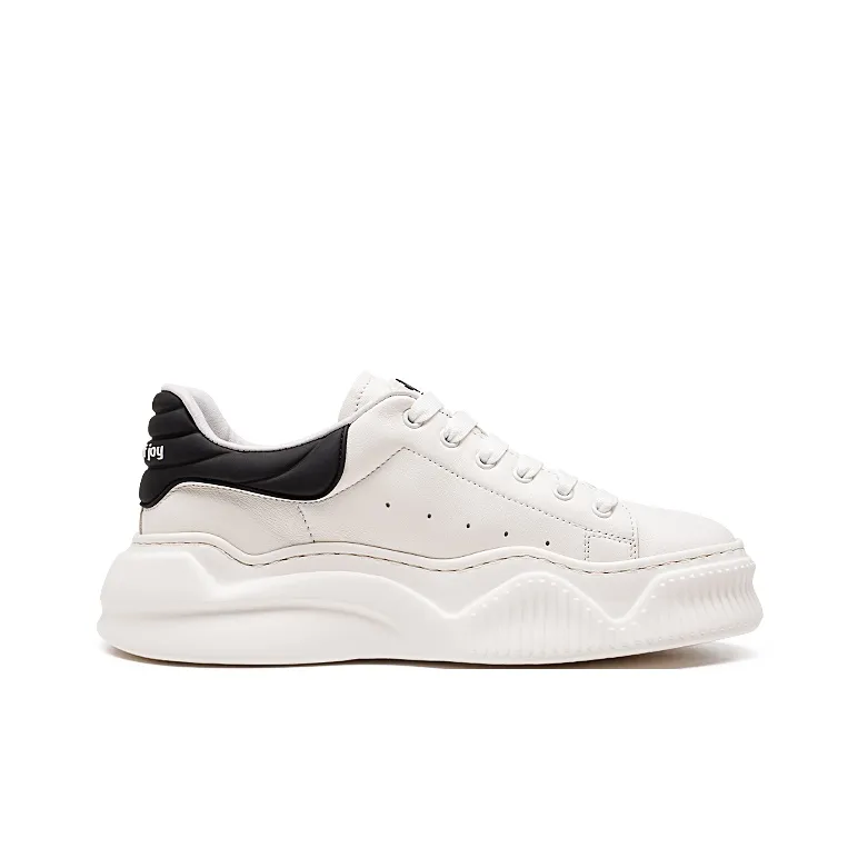 RHYTHM OF JOY Low Top Skateboard Shoes Men's White Black-3