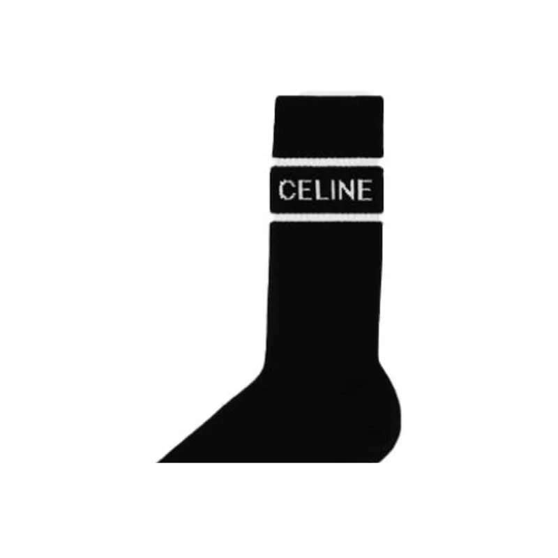CELINE SS23 Knee High Socks Men's 1 Pack Black-2