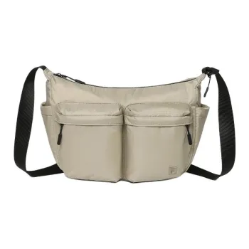 FILA Nylon Crossbody Bag Medium Size Unisex Beige
