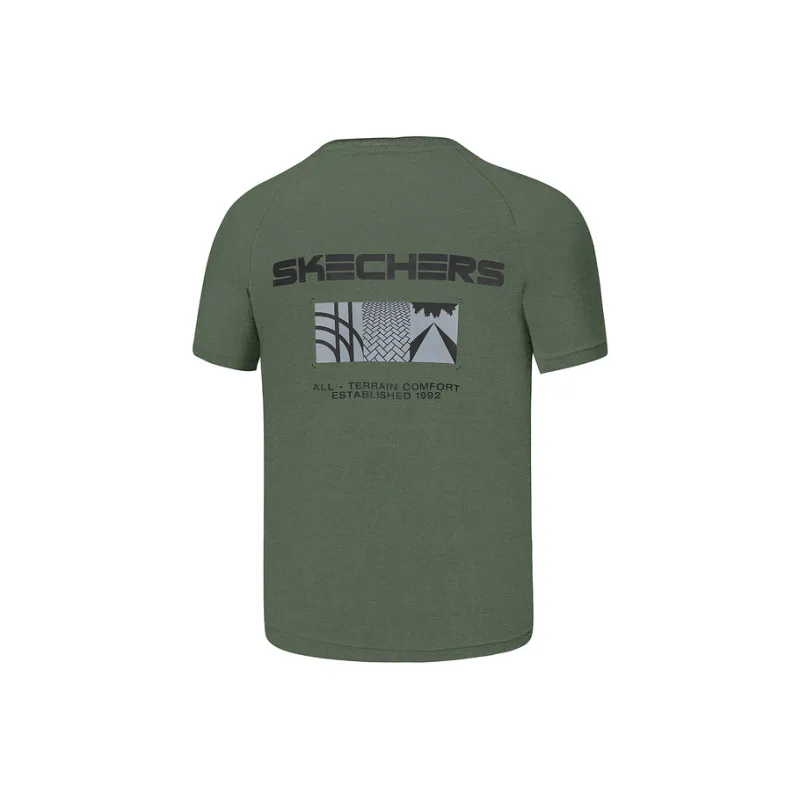 Skechers Basic Sports Series SS25 T Shirt Men's Thyme Green 031F-1