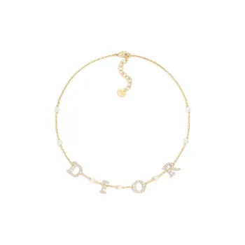 DIOR Crystal Necklaces Women's Gold