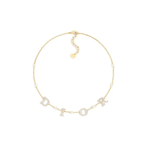 DIOR Crystal Necklaces Women's Gold