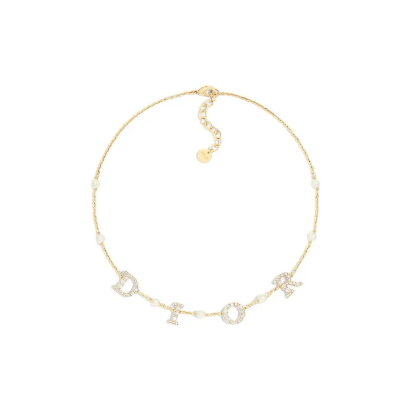 DIOR Crystal Necklaces Women's Gold-0