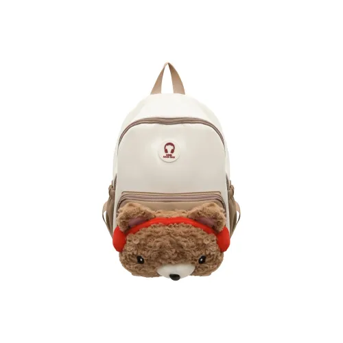 Dusen Kangaroo Nylon Backpack Medium Size Women's Black/Pink/White/Red/White Khaki