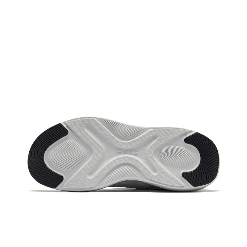 Erke Anti-Slip Wear-Resistant Low-Top Casual Shoes Men's Silver Black-4