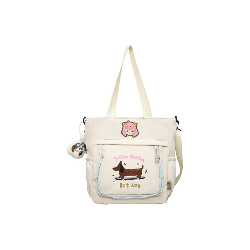 XIANGSU Nylon Tote Bag, Shoulder Bag Unisex Blue/White/Pink/Khaki/Black-5