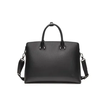 Chrisdien Deny Cow Leather Briefcase Men's Black