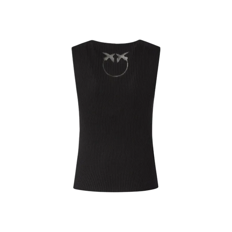 PINKO Ribbed Sleeveless Top-1