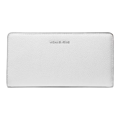 MICHAEL KORS Litchi Grain Leather Wallet Large Size Women's Pure White
