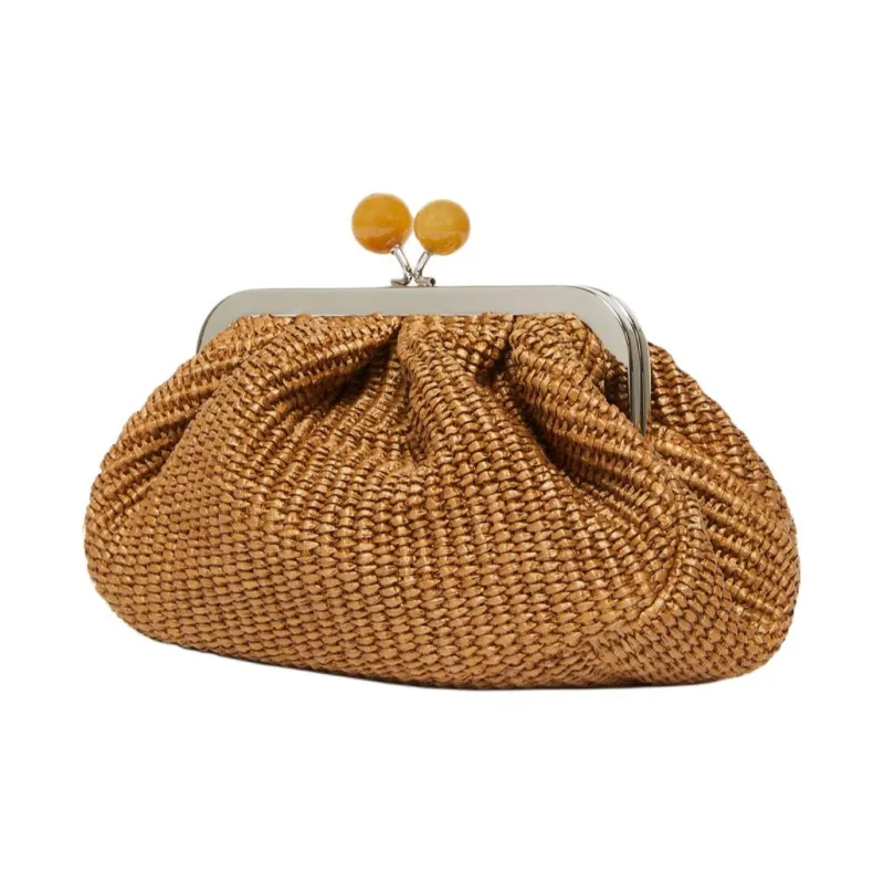 WEEKEND MaxMara Pasticcino Cotton One Shoulder Clutch Trumpets Women's Tobacco-2