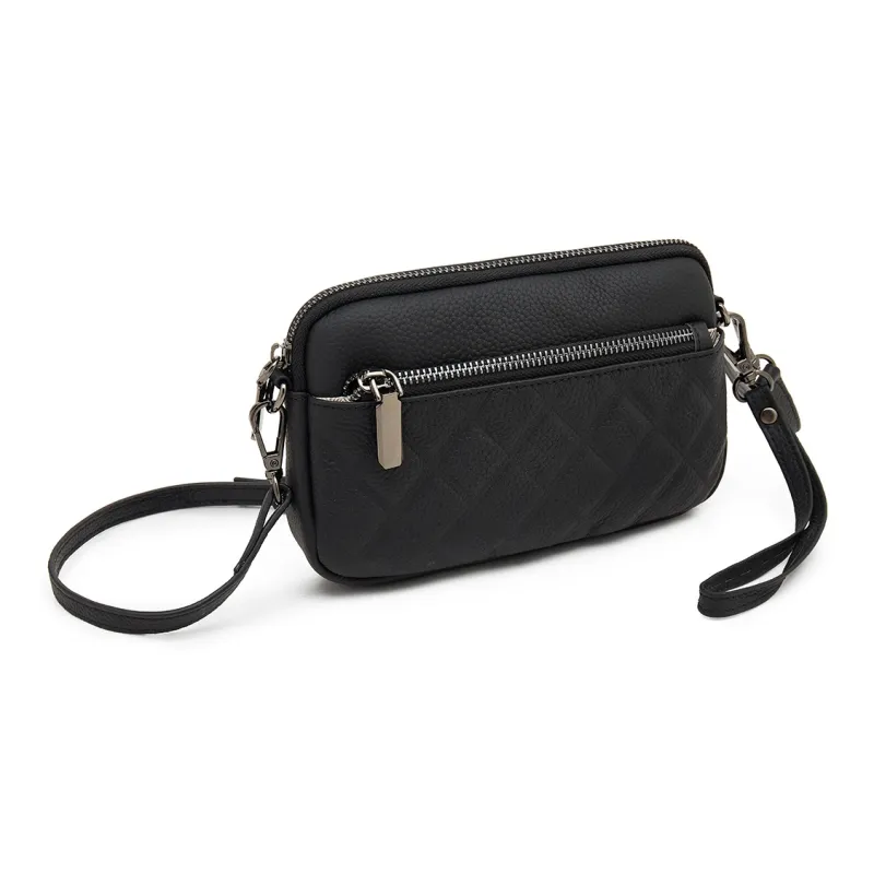 Old Man's Head Top Grain Cow Leather Shoulder Bag, Crossbody Bag Regular Women's Black/White/Khaki-2