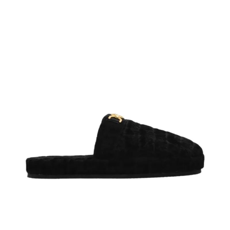 VERSACE Rubber Sole Closed Toe Slippers Men's Black-1