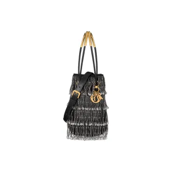 DIOR Silk Bucket Bag Handbag Mini Women's Black
