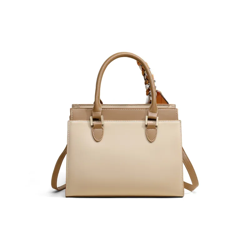 COMELY Cow Leather Handbag, Mommy Tote, Tote Bag, Shopping Bag, Shoulder Bag, Crossbody Bag Regular Women's Khaki-4