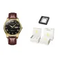 Brown Leather Gold Case Black Dial[Box Limited Edition]