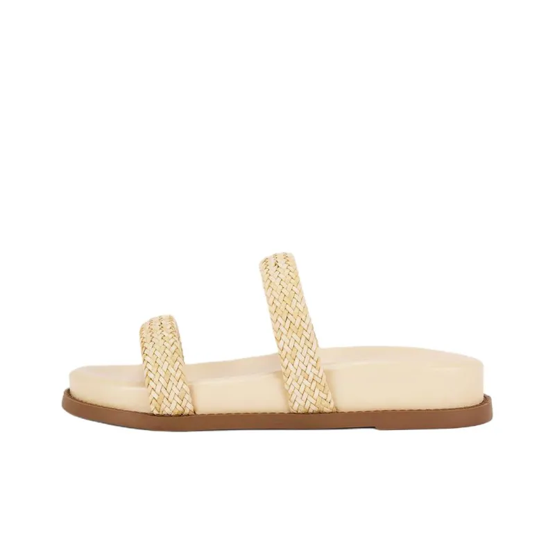 Schutz Slide Slippers Women's Beige-0