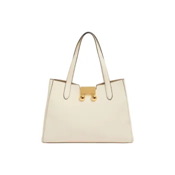 MARNI Trunkaroo Calfskin Tote Bag, Shopping Bag, Handbag Women's Cream