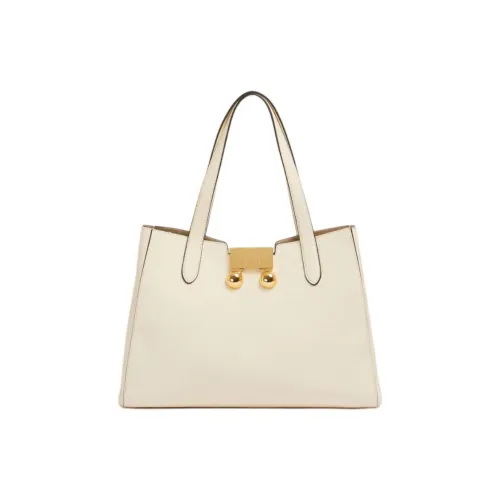 MARNI Trunkaroo Calfskin Tote Bag, Shopping Bag, Handbag Women's Cream