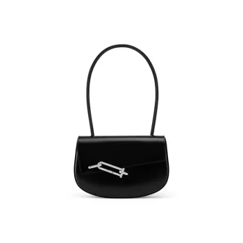 TAD FAB Cow Leather Shoulder Bag Medium Size Unisex White/Black/Pink/Purple/Dark Gray
