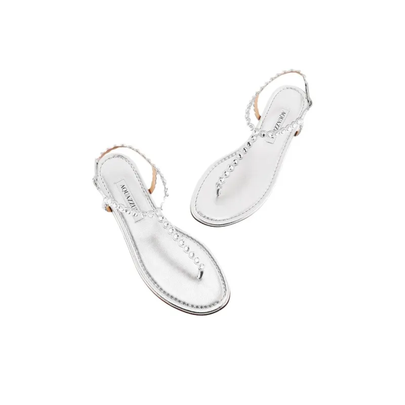 AQUAZZURA Tequila Strap Sandals Women's Silver-3