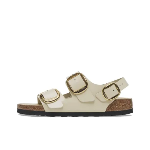 Birkenstock Milano Big Buckle Strap Sandals Women's Beige Narrow Fit